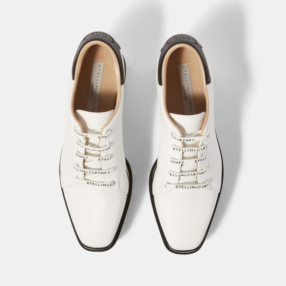 Stella McCartney White and Black Trim Sneakers